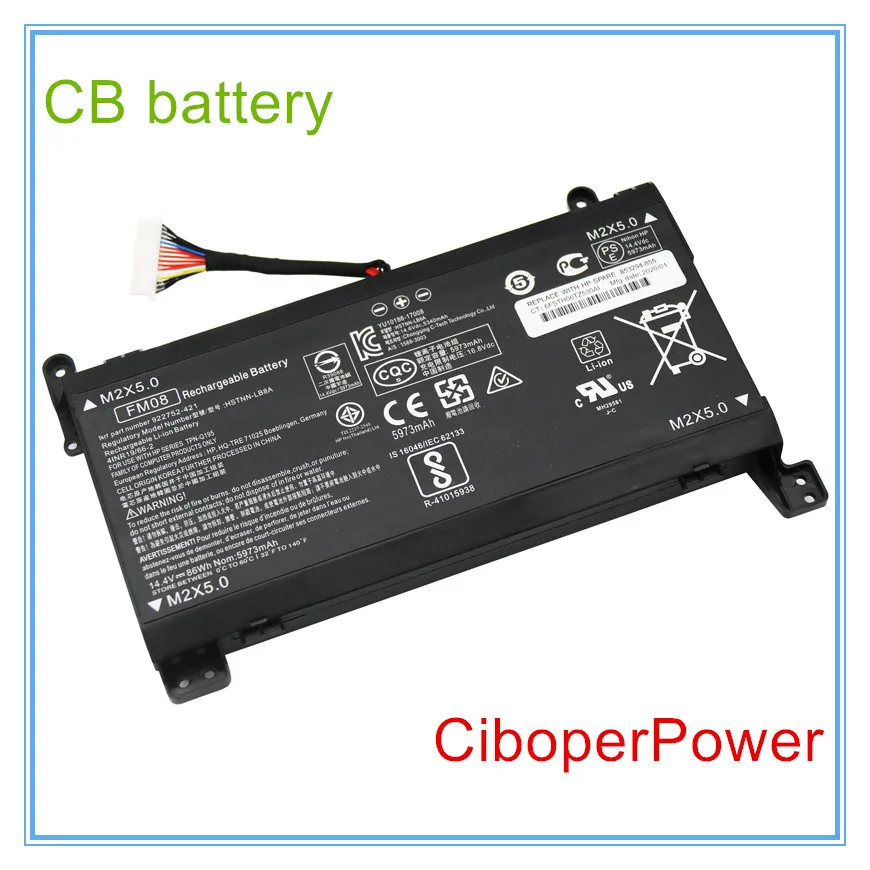 FM08 Аккумулятор для ноутбука 17-an013TX 17-an014TX TPN-Q195 HSTNN-LB8B 922752 -421