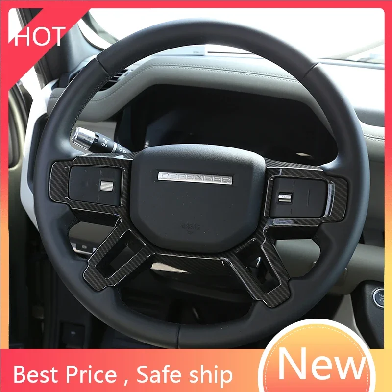 

Новинка! Черный дуб, углеродное волокно ABS для Land Rover Defender 110 2020, внутренняя отделка автомобильного рулевого колеса, автомобильный аксессуар kj