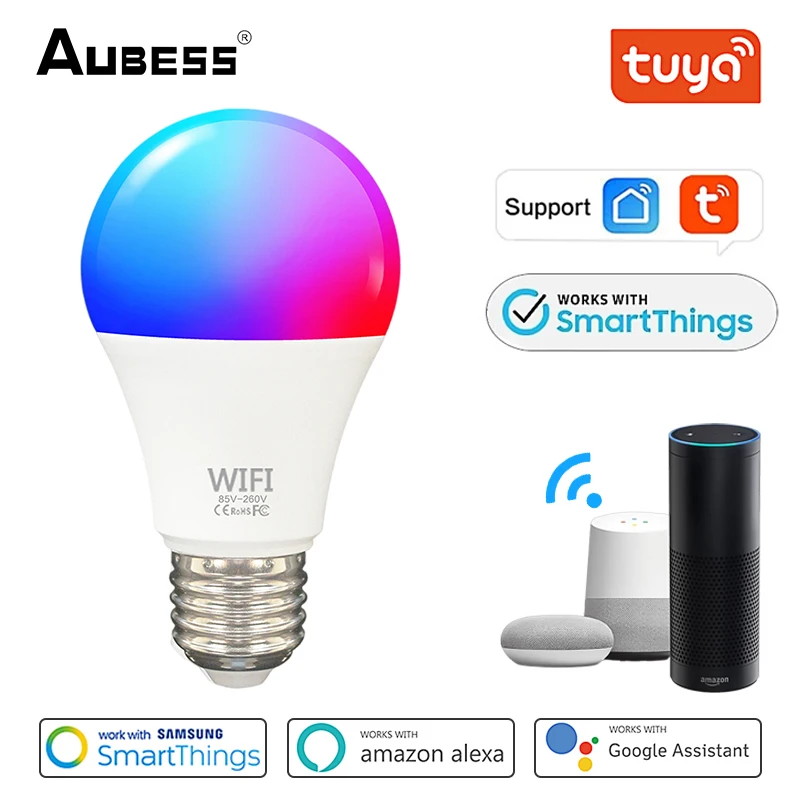 

Smart Home 9W RGBCW Smart Light Bulb Smart Wifi Bulb Dimming E27/B22 LED Light Bulb Voice Control Work With Alexa Google Home
