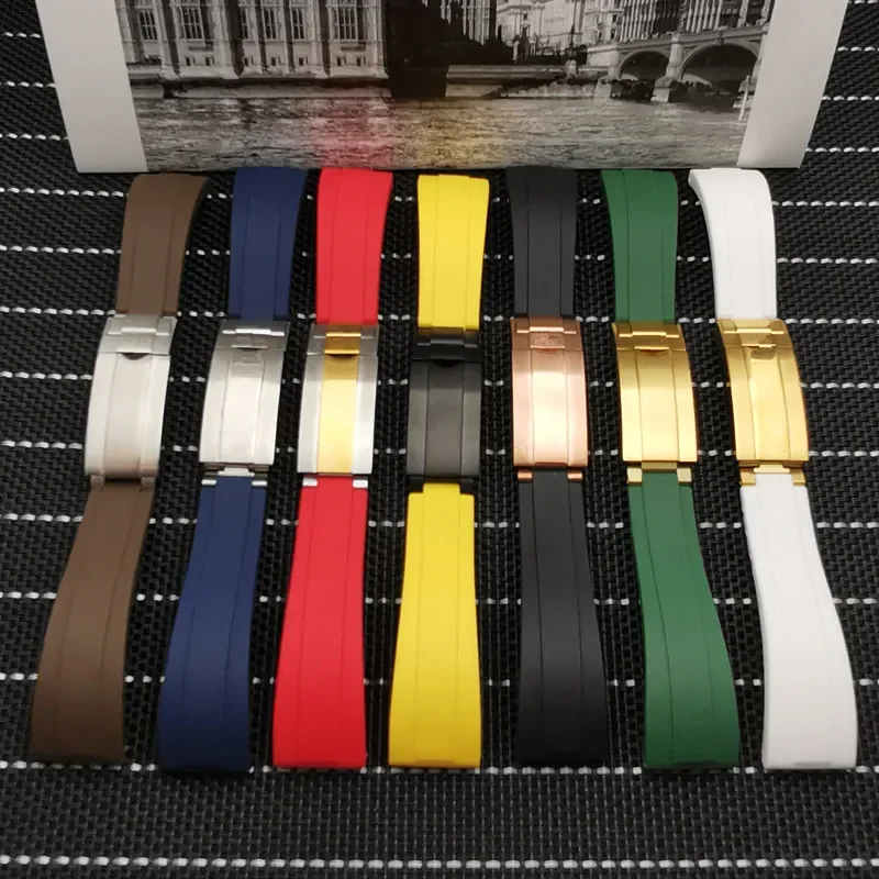 

21mm Rubber Silicone Watch band Buckle Watchband for Role strap Daytona Submariner DEEPSEA GMT SEAMARSTER OYSTERFLEX