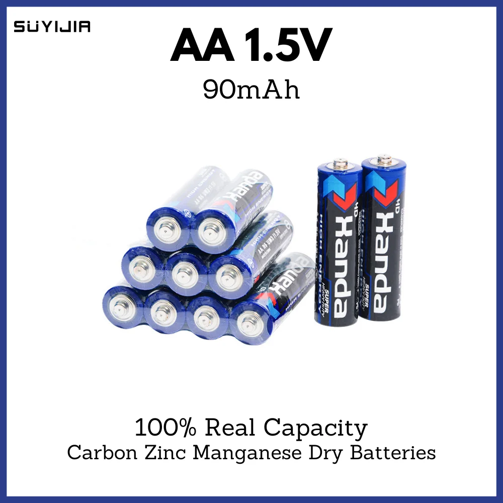 

2Pcs 1.5V 90mAh AA Disposable Carbon Zinc Manganese Dry Batteries Suitable for Small Toy Remote Control Light Toy LED Lightwait