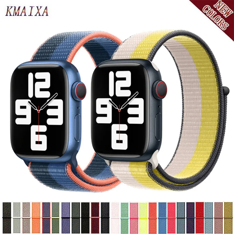 

Ремешок нейлоновый для Apple watch band 44 мм 40 мм 45 мм 41 мм 42 мм 38 мм 44, аксессуары для браслета iWatch 3 4 5 6 se 7
