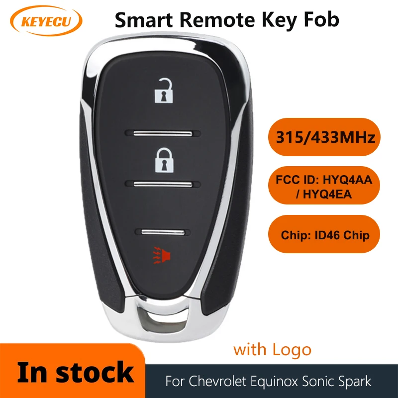 

KEYECU 1/3pcs Smart Remote Key 315MHz 433MHz for Chevrolet Equinox Sonic Spark 2018 2019 2020 Fob FCC: HYQ4AA, HYQ4EA