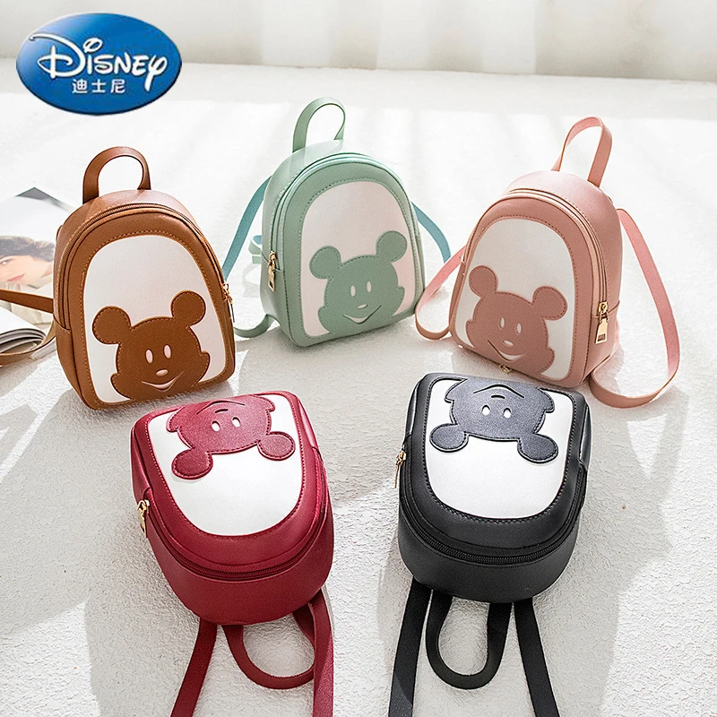 Disney New Mickey PU Women's Backpack Girls Fashion Mini Sch