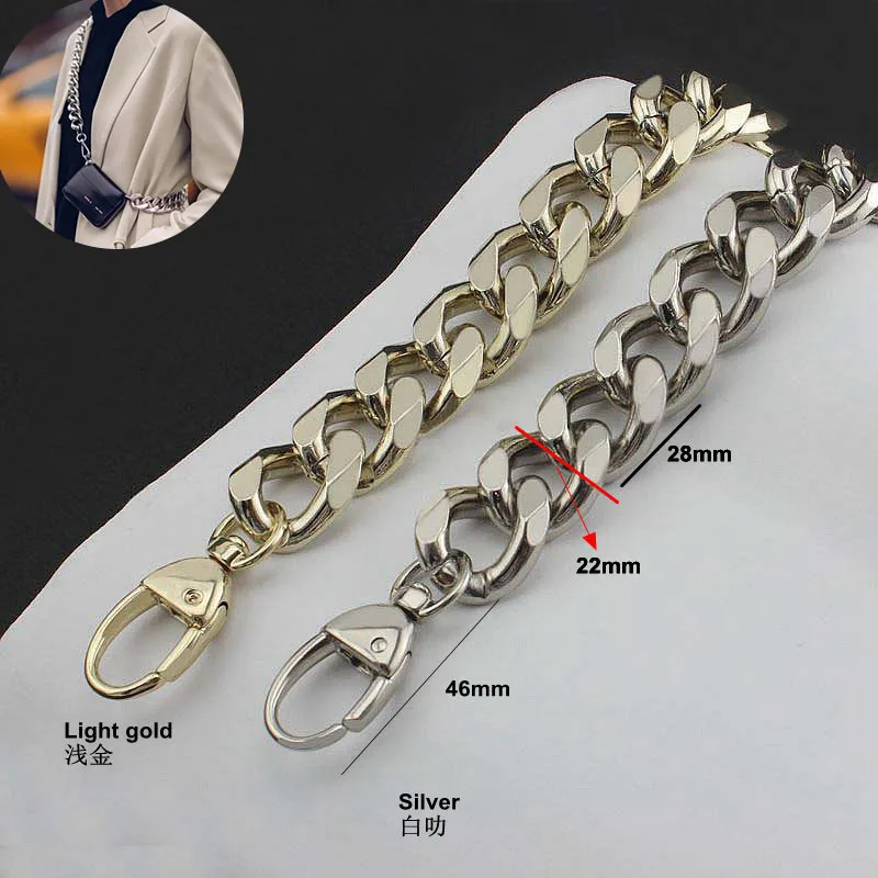 3 Colors 22mm Wide Aluminum Chain Light Weight Bags Strap Bag Parts DIY Handles Easy Matching Accessory Handbag Straps Bag