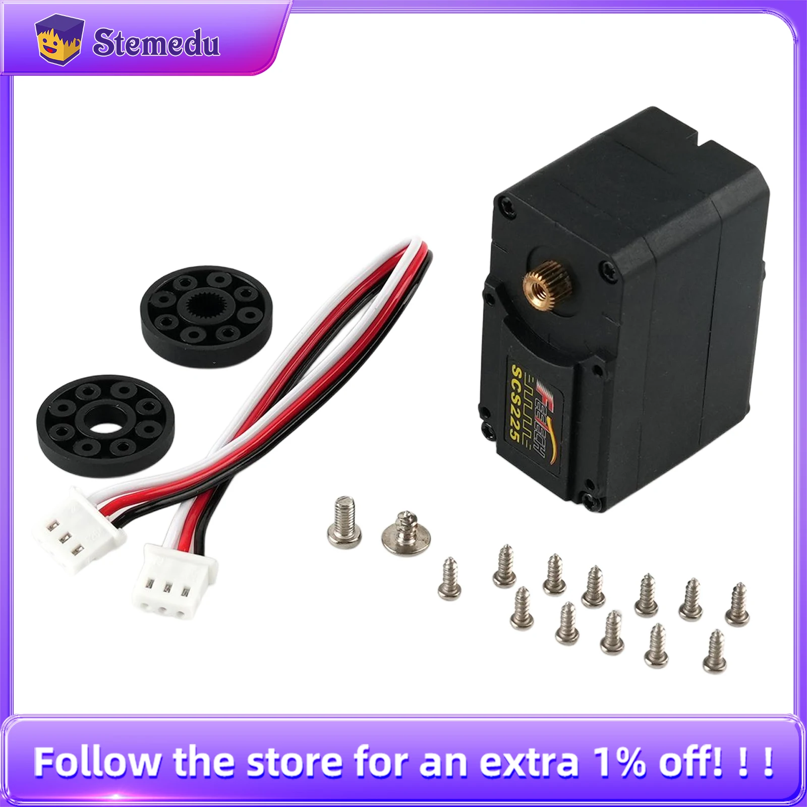 Фото Feetech SCS225-C006 7,4 В 19 кг.см Двухосевой серводвигатель с последовательной шиной RC Металлический мотор-редуктор 300 °   Регулируемый рожок для роботов-сервоприводов №1