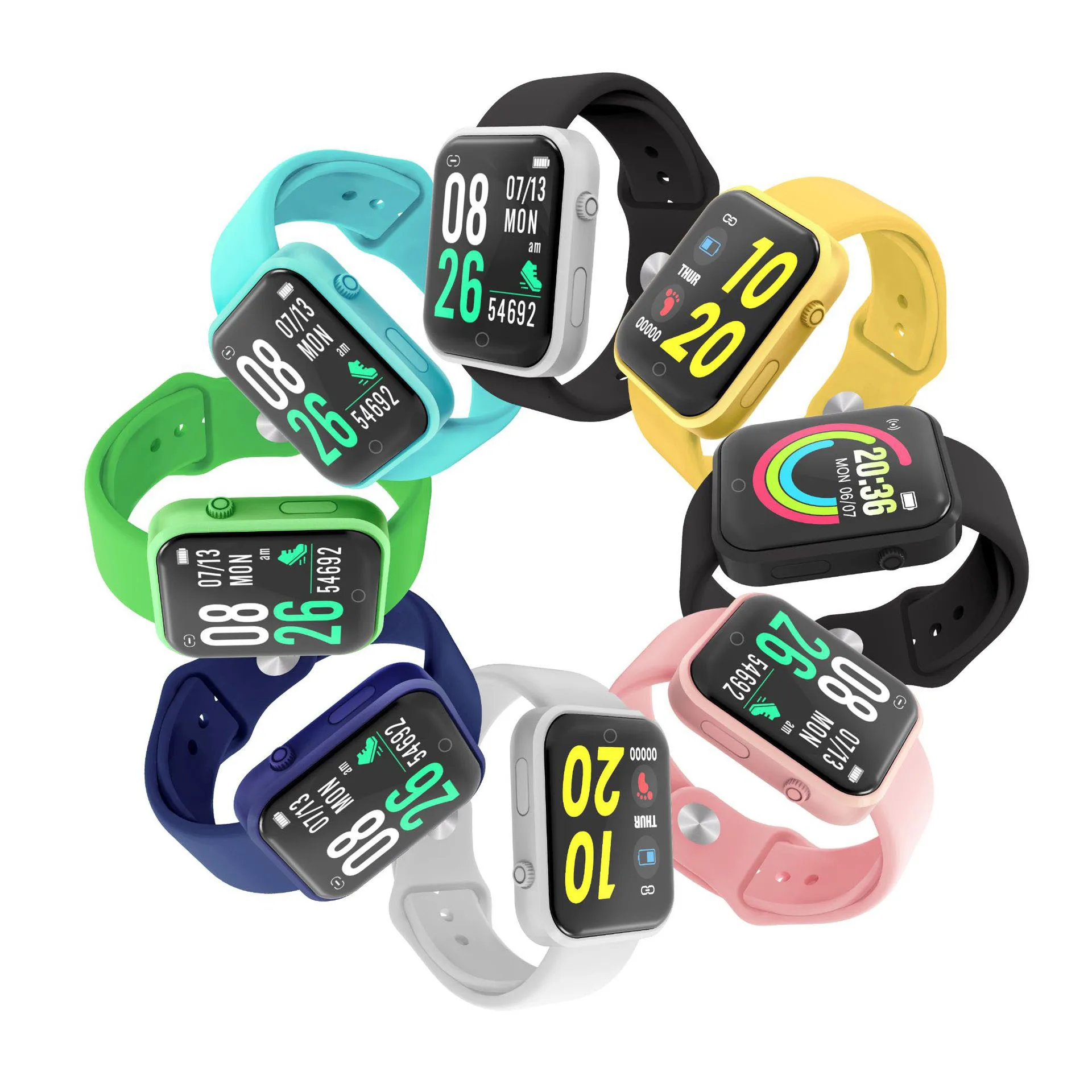 

Smart Watch Fitness Tracker Heart Rate Blood Pressure Monitor Fitness Bracelet D20 Bluetooth Smartwatch D20L/D60