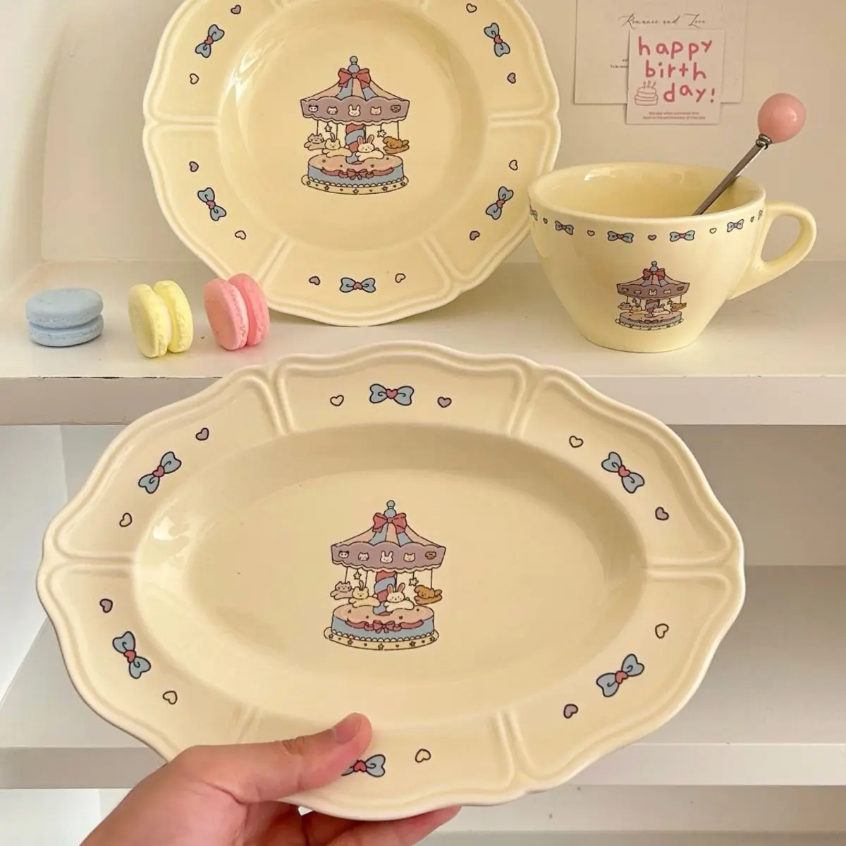 Instagram High Beauty Западная пищевая тарелка Карусель Французская круглая овальная