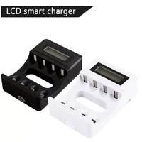 brand new 4 slots smart lcd display intelligent battery charger for aa aaa nimh nicd rechargeable batteries