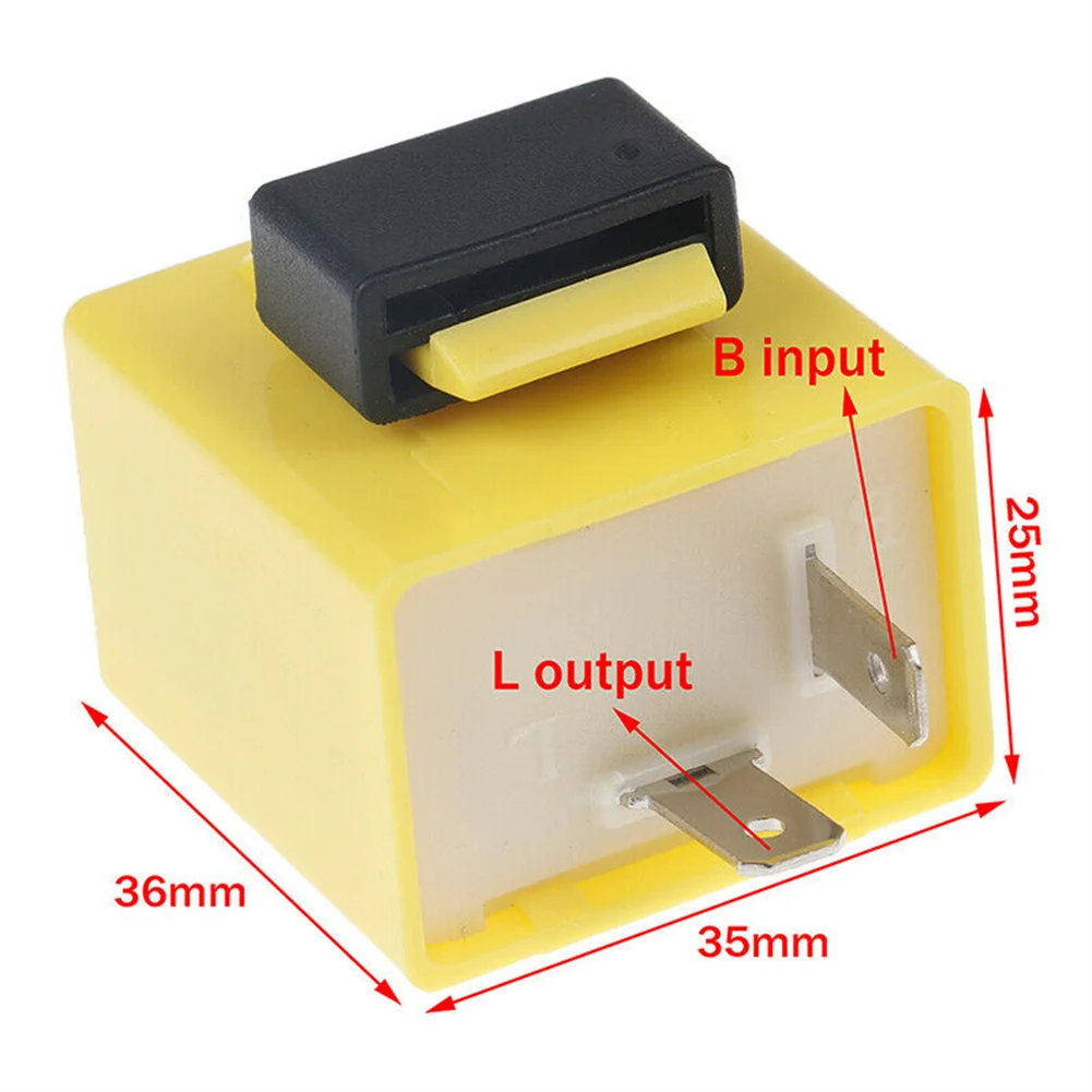 

12V 2 Pin Adjustable Frequency LED Flasher Relay Turn Signal Blinker Indica For Most Motorcycle/bike To Fix The LED Bulbs Relate