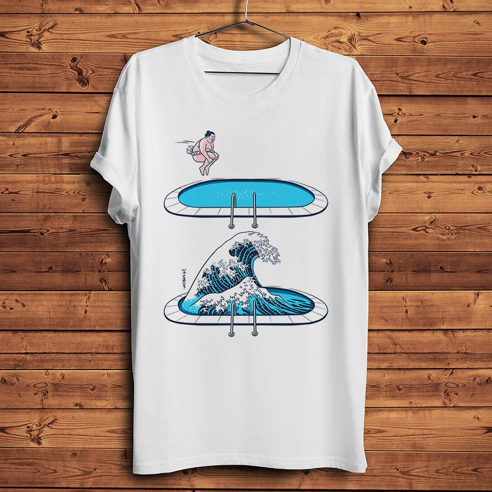 

Japan Sumo Great Wave Off Kanagawa Funny T-shirt Men Summer New White Casual Short Sleeve O-neck Tops Unisex Streetwear Tees