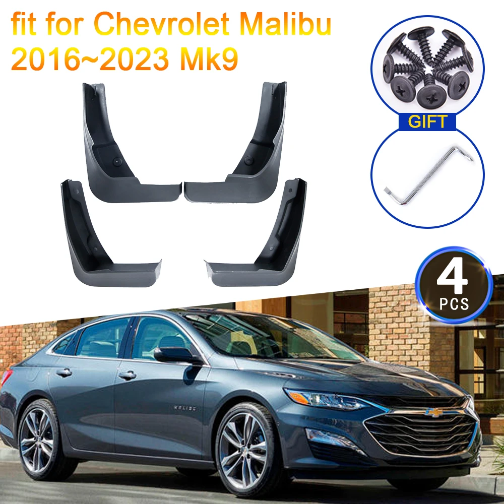 4x для Chevrolet Malibu 2016 2017 2018 2019 2020 2021 2022 2023 Mk9 Брызговики Заслонка Брызговики Крыло Задние аксессуары