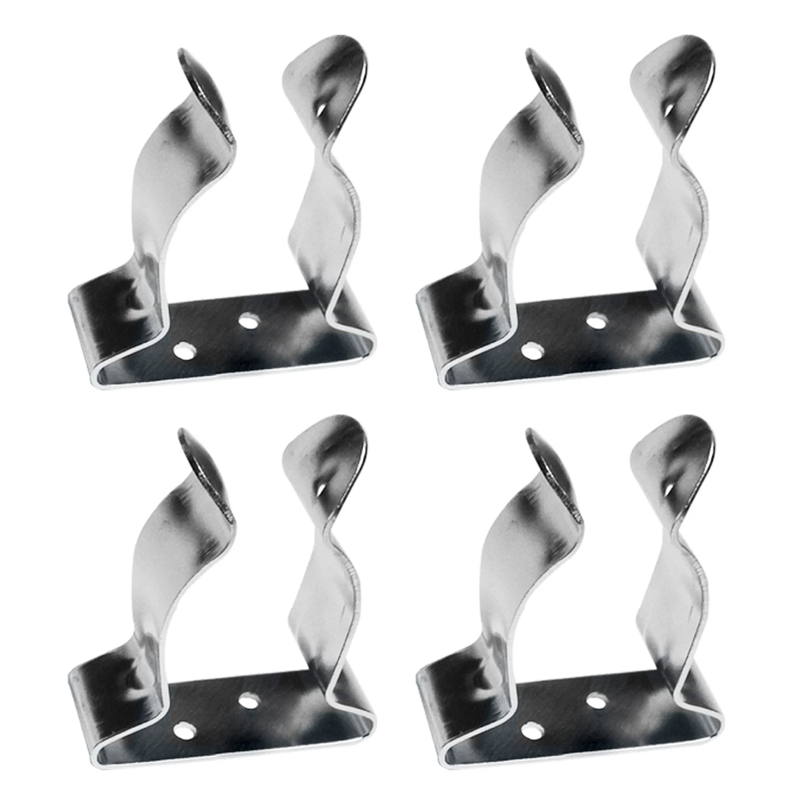 

4pcs Stainless Steel Silver Spring Clamp Marine Hook Holder Clip Accessories Boat Oar Durable Yachts Fishing Canoe Bracket