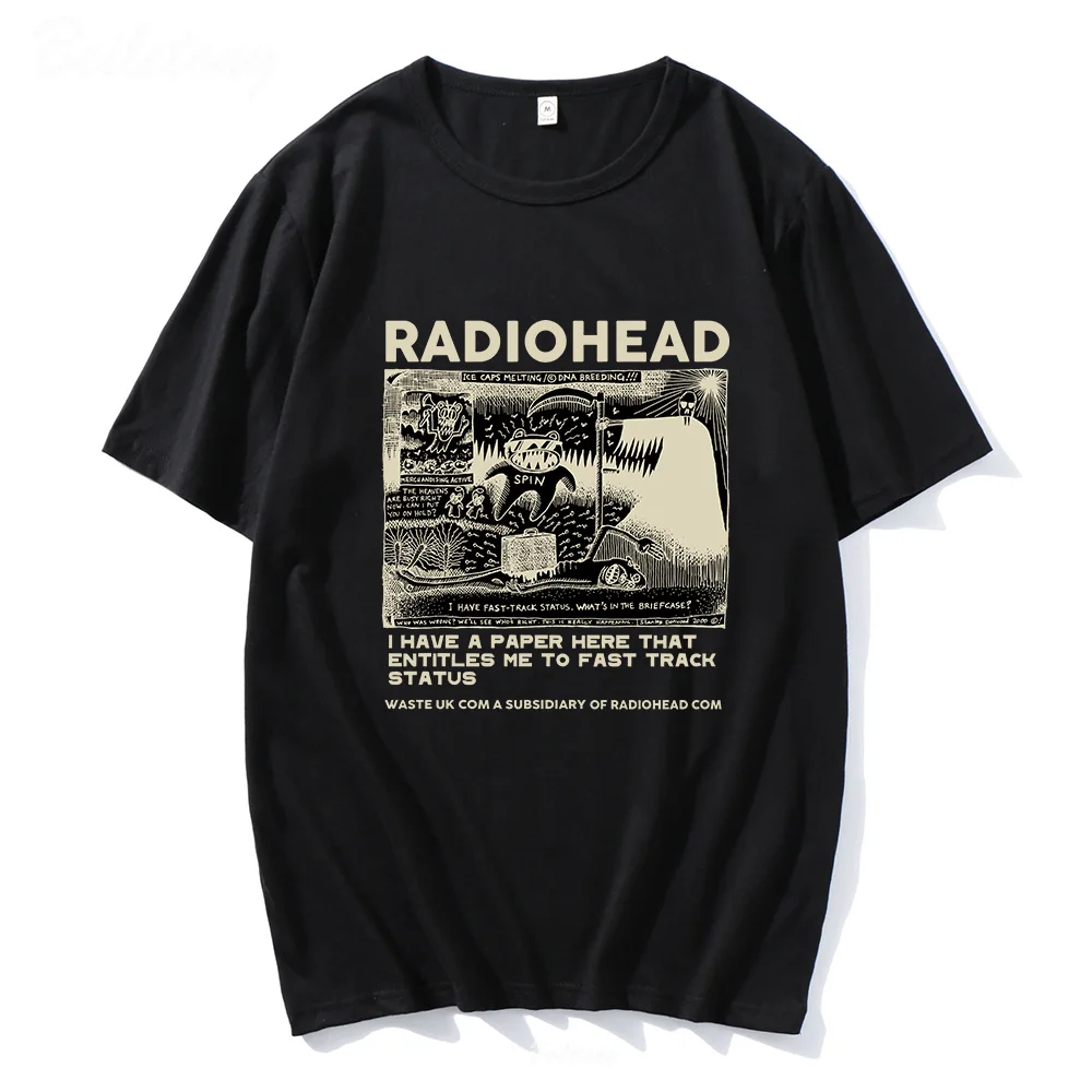 

Radiohead T Shirt Men Vintage Classic Tees North America Tour Rock Boy Camisetas Hombre Hip Hop Unisex 100%Cotton Oversized Tops