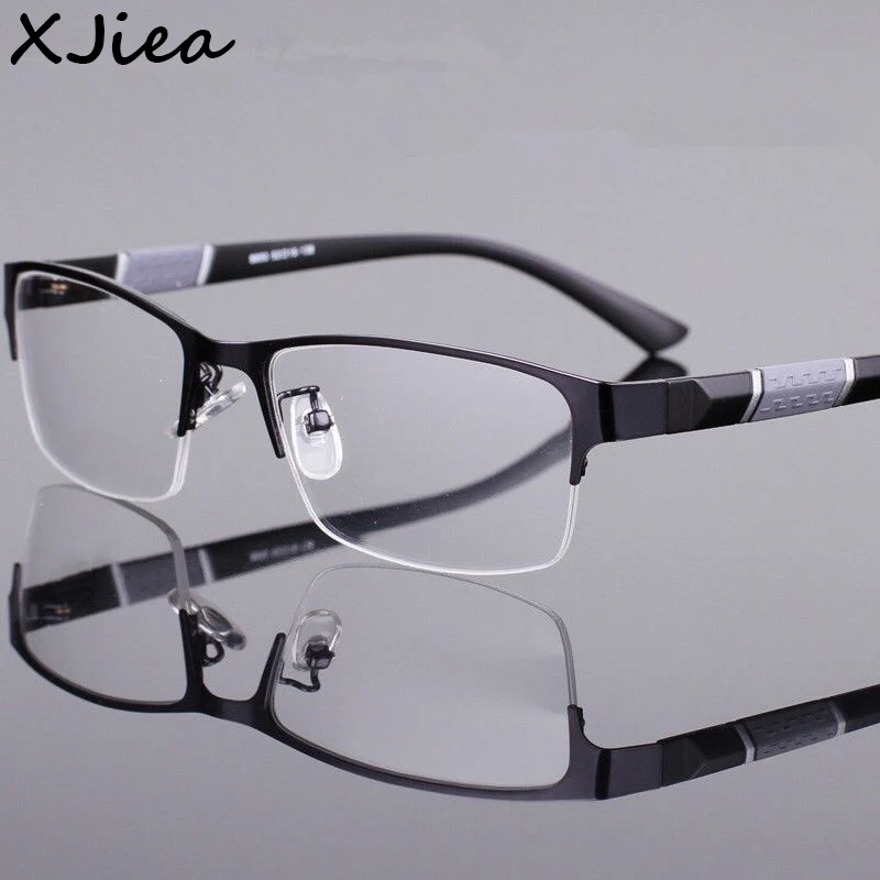 

XJiea Vintage Half Frame Reading Glasses For Men Women Rectangle Anti-blue Light Semi Rimless Hyperopia Eyeglasses With Diopters