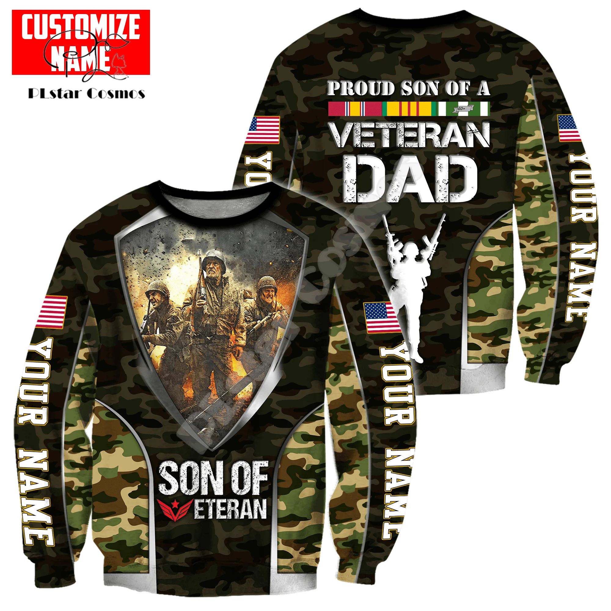 Военный костюм с длинным рукавом и принтом 33