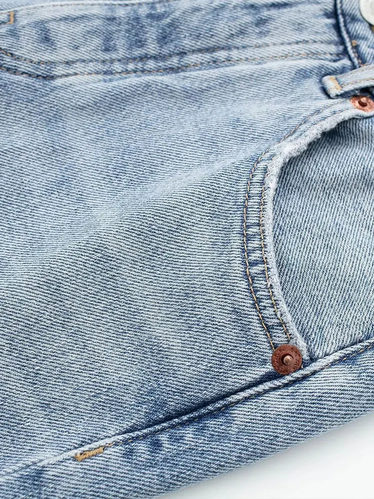 Nlzgmsj TRAF 2023 Women Spring Denim Shorts Casual Solid Buttons Pockets High Waist Female Elegant Street Shorts Clothing