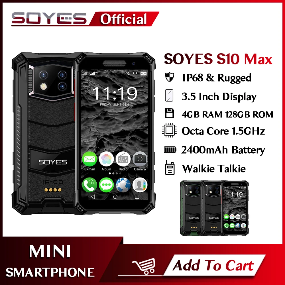 Смартфон SOYES S10 Max, 4G LTE, Android 10, 3,9 дюйма, 4 + 128 ГБ, 2400 мАч