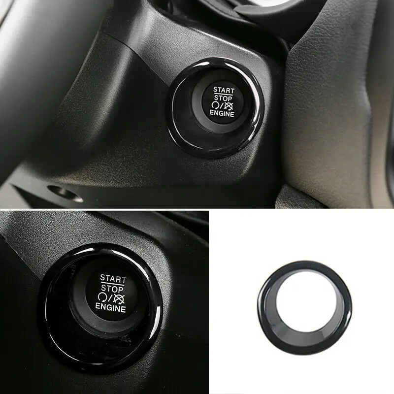 

For Jeep Compass 2017-2020 Black ABS Start Button Ignition Switch Cover Trim 1X