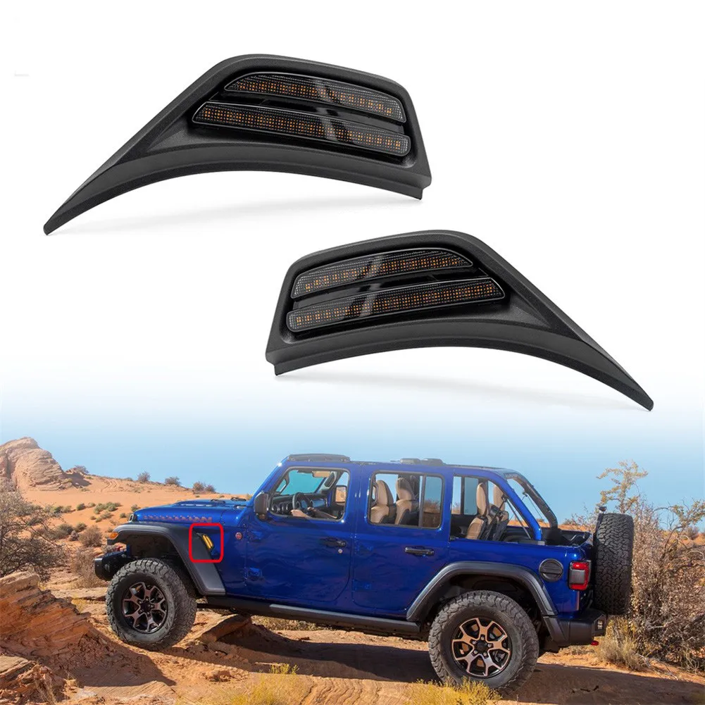 

1 пара, Автомобильные Светодиодные поворотники для Jeep Wrangler JL JLU 2018