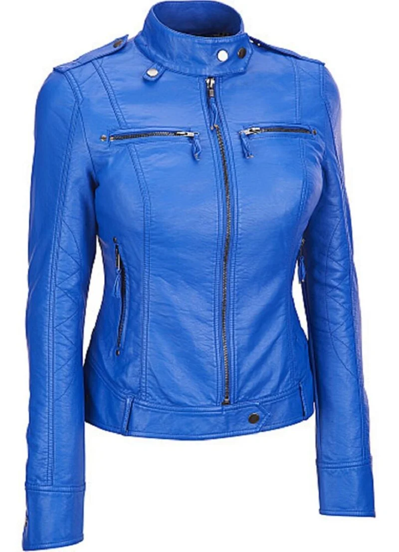 Women Leather Jacket 100% Real Lambskin Leather Moto Jacket for Women Genuine Leather Coat