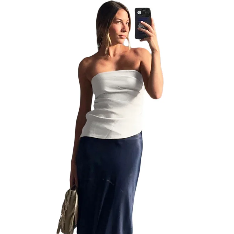 Женский белый бюстгальтер топ платье для выпускного вечера сексуальный летний