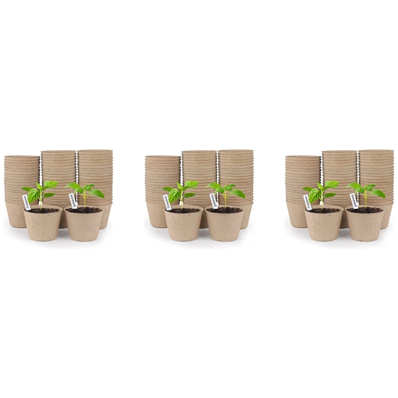 

Peat Pots, 180 Pcs 3 Inch Seed Starting Pots Round Nursery Pot, Biodegradable Plants Pots With Bonus 60 Plant Labels