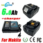 Аккумуляторная батарея Saikeung 18 в 6 Ач для электроинструментов Makita, со светодиодной литий-ионной заменой LXT BL1860 1850 1840 18 в 6000 мАч
