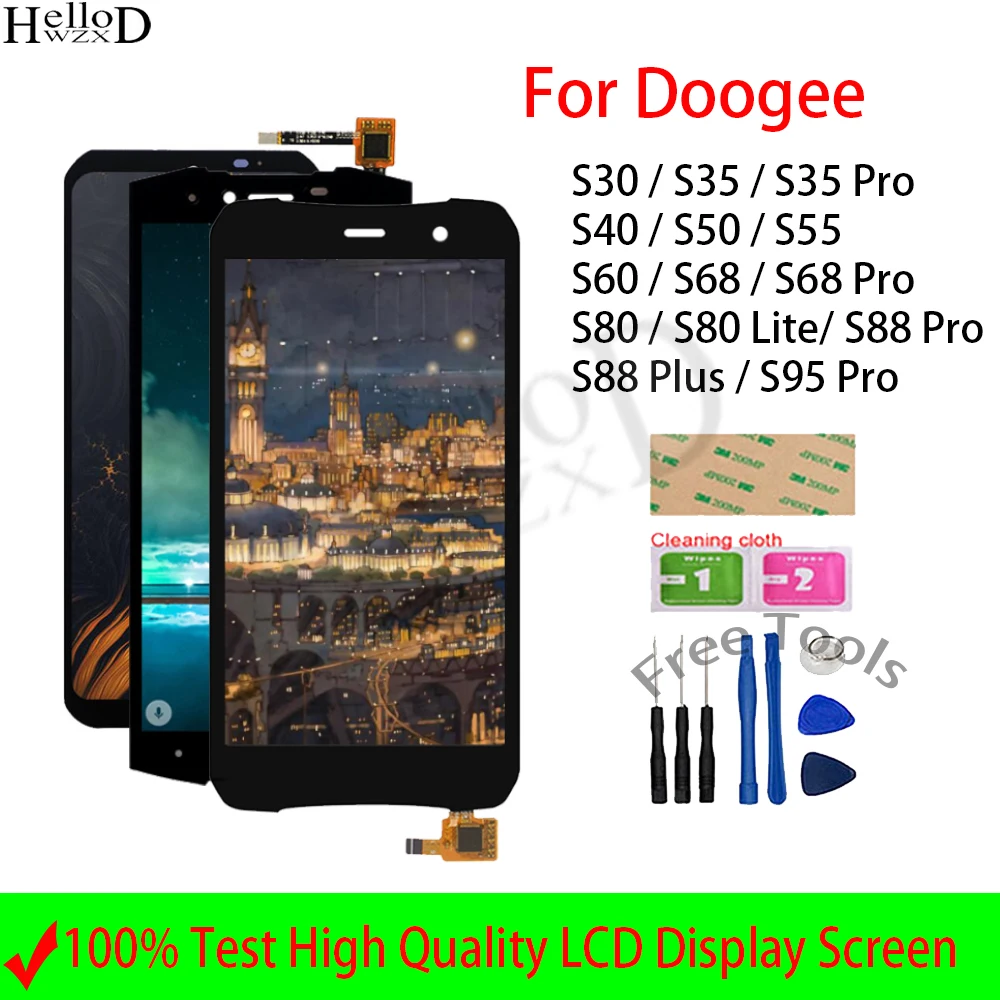 

LCD For Doogee S30 S35 S40 S50 S55 S60 S68 S80 S88 S95 Pro Plus Lite Display LCD Touch Screen Digitizer Assembly Replacement