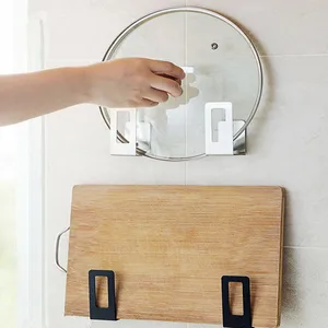 Самоклеящийся держатель для крышек кастрюль, 2 шт.компл., настенный металлический держатель для крышек кастрюль, стеллаж для хранения шкаф-органайзер для кухни