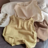 2022 summer vest for kids korea style baby clothes new born toddler vest boy vest brown infant baby summer clothes for 1 5years