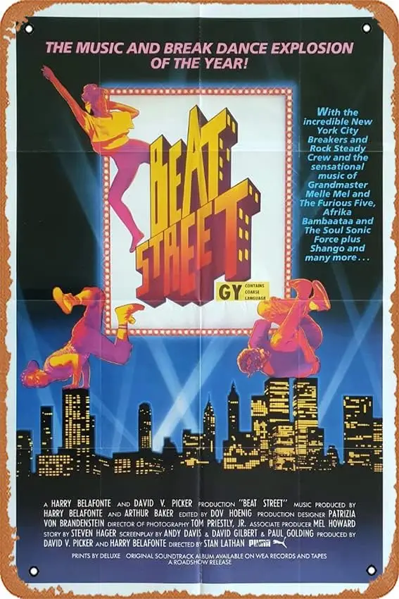 RBnk Bet Street 1984 Vntge Move Плакат Tn Sgn Ретро Clssc Old Flm Metl TV Br Pubs 8x12 nches