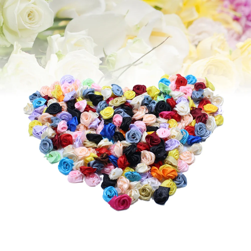 

Rose Ribbon Flowers Flower Bud Wedding Head Embellishments Favour Artificial Crafts Sewing Roses Satin Cloth