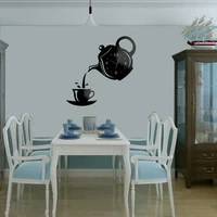 fashion creative teapot wall clock diy acrylic mirror wall stickers decorative clock living room bedroom clock mute clock