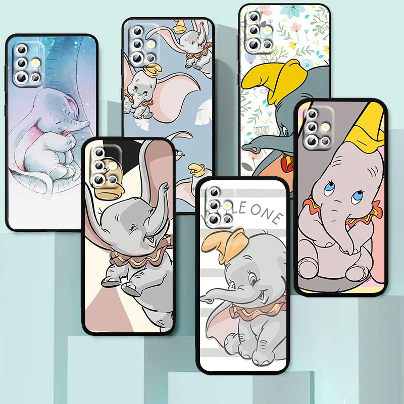 

Disney Cute Dumbo Cartoon For Samsung Galaxy A04 A04E A42 A12 A02S A91 A81 A71 A51 A41 A31 A21 A01 Silicone Black Phone Case