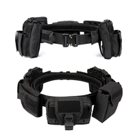 multi purpose durable mens tactical heavy duty belt with pouches holster nylon outdoor black camouflage police gear
