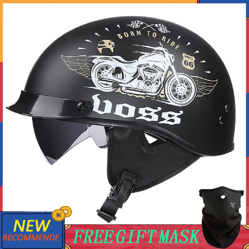 

Summer Vintage Motorcycle Anti-fog Helmet Riding Helmets Open Face Windproof Motorcycle Accessories Scooter Unisex Capacete Moto