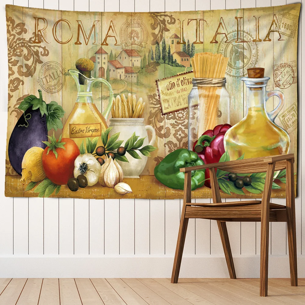 

Архитектурный художественный гобелен, настенное украшение с изображением овощей и фруктов, эстетичное украшение из полиэстера в стиле бох...