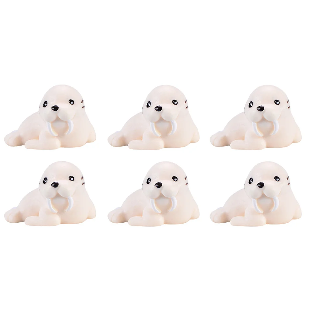 

6Pcs Simulation Animals Models Elephant Seal Resin Children's Educational