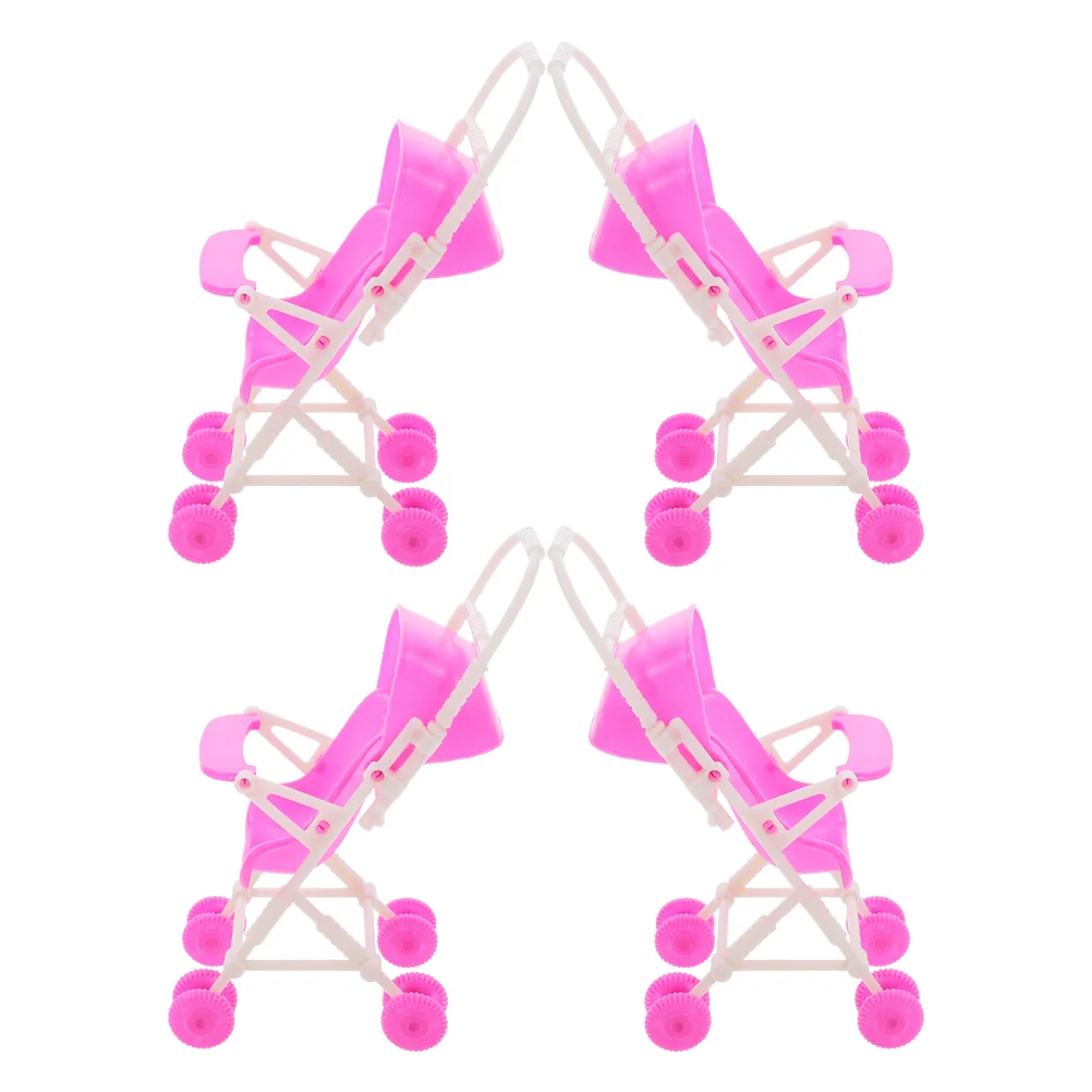 4 шт. коляска для девочек игрушка малышей декор кукольного домика кукол складной