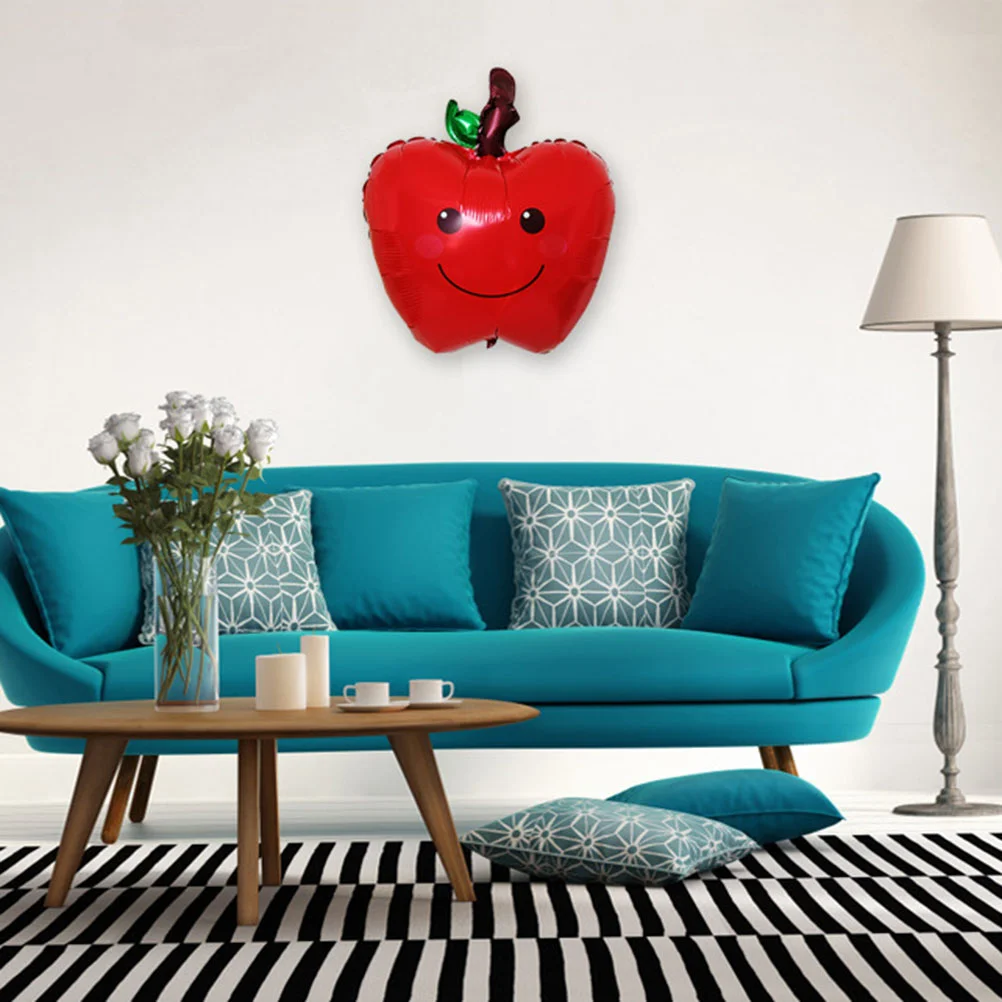 

8 pcs Balloon Apple Design Attrctive Red Aluminium Film Balloon for Inn Home Beach