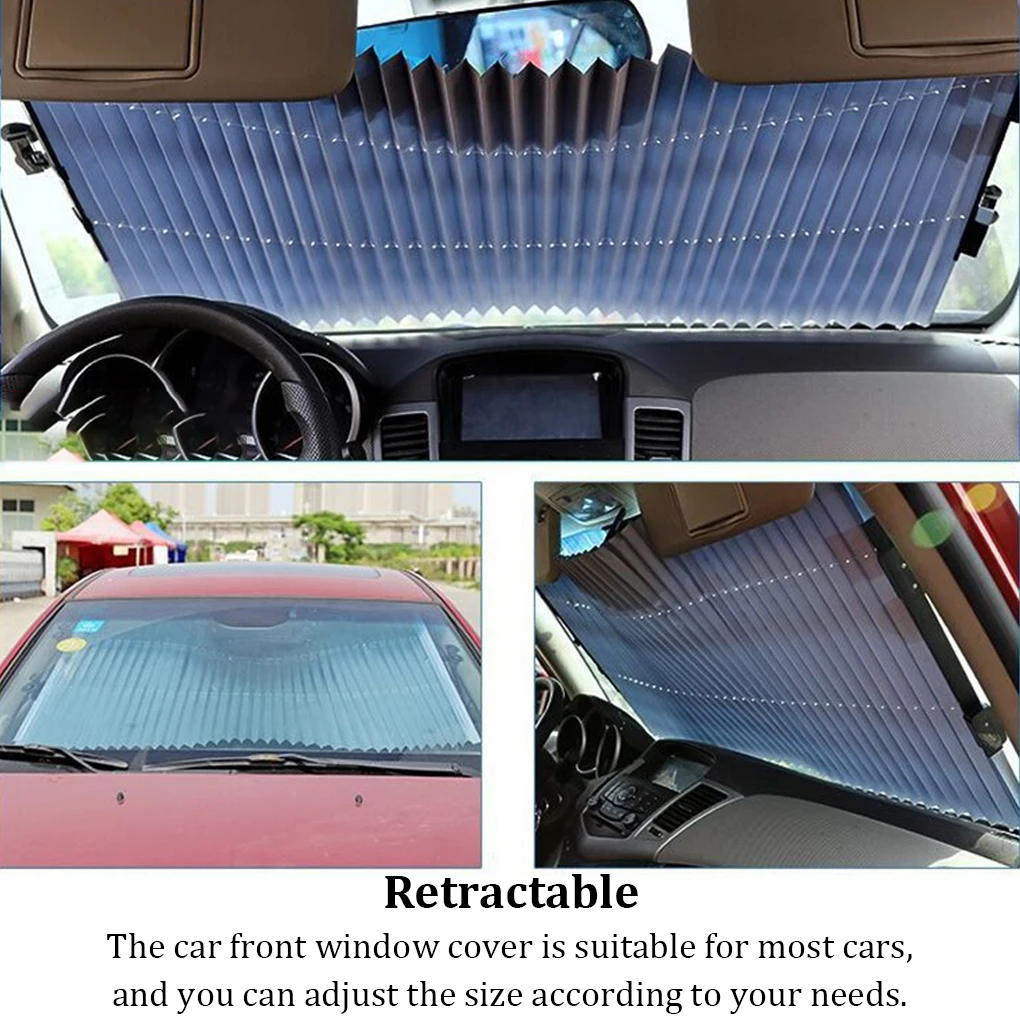 

Солнцезащитный козырек для лобового стекла автомобиля, выдвижной чехол из алюминиевого сплава, Регулируемый козырек для защиты ветрового ...