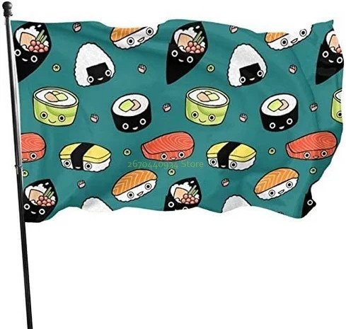 

Japan Sushi Food Garden Flag Welcome Decorations Outdoor Vertical Double Sided Flag 3X5 Ft
