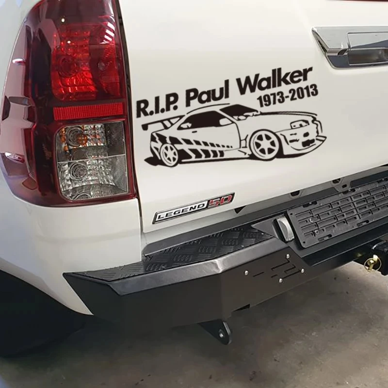 

Paul Walker Text Sticker For Car Body Decoration Fast and furious Vinyl Auto Window Stickers Decal