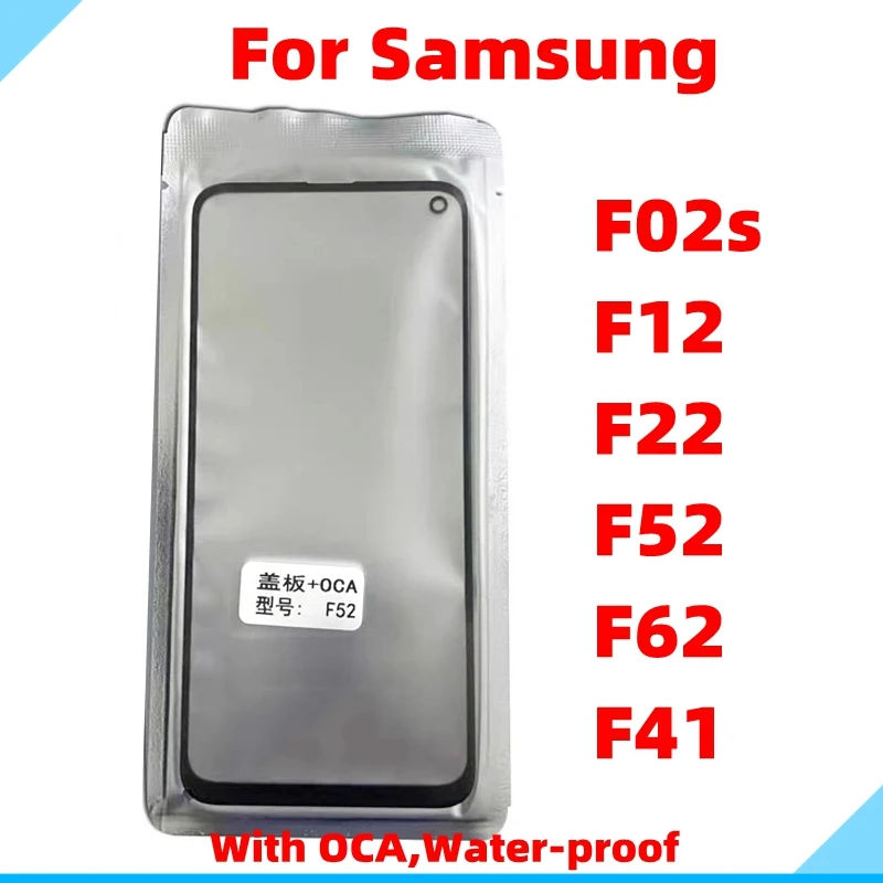 

5x For Samsung Galaxy F02s F12 F22 F52 F62 F41 Front Panel Outer Glass +OCA Laminated LCD Front Lens Repair