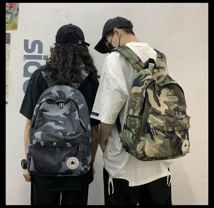 

Camo Backpack Trend Fashion Multi Nylon Large Capacity Couple Campus Student Male Schoolbag High-capacity Durable and Durable
