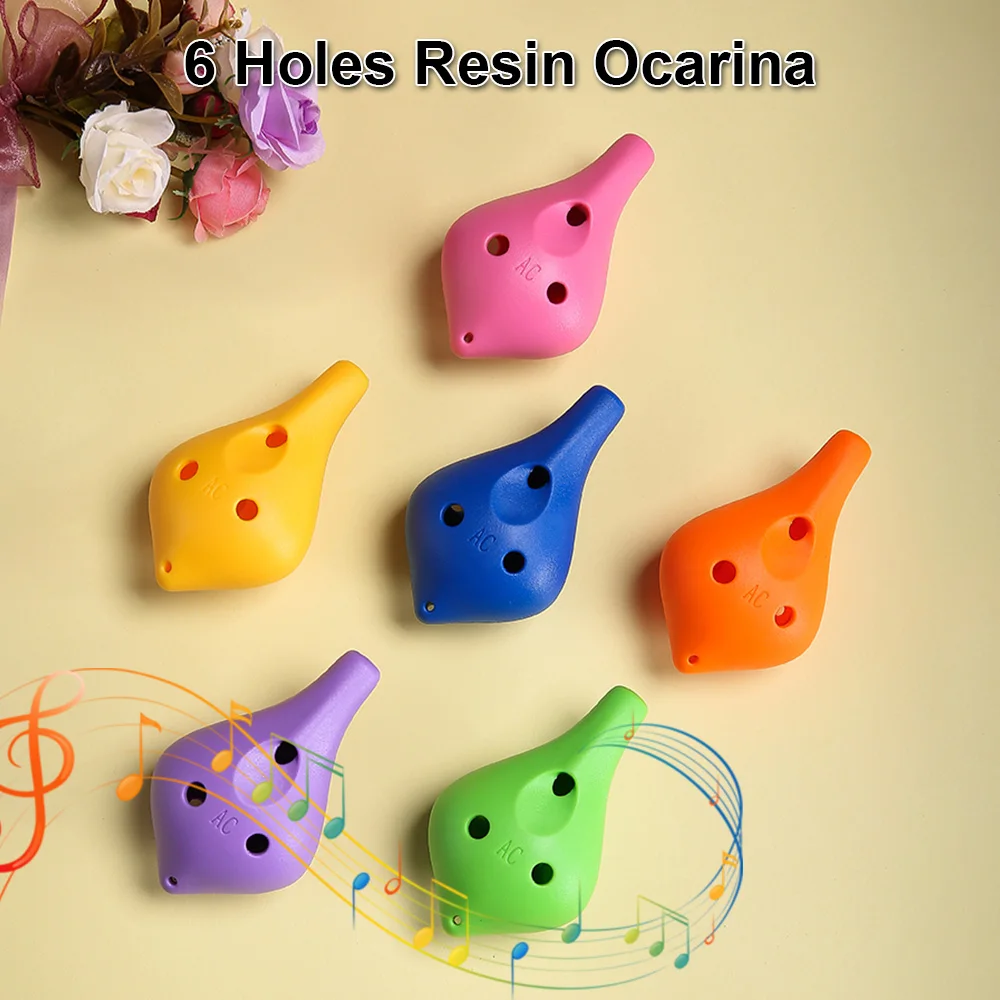 

Портативный музыкальный инструмент Ocarina Alto C из смолы с 6 отверстиями, простой стиль, музыкальный инструмент для любителей музыки и начинающих