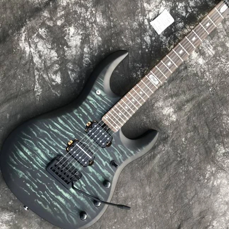 

Пользовательский магазин PX Ernie Ball John Petrucci Flame Maple Top электрическая гитара Lake Blue с двойным замком и мостом Tremolo, лидер продаж