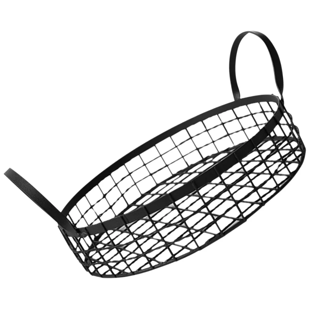 

Wire Fruit Basket Handle Storage Container Kitchen Hollow Basket Kitchen Tabletop Ornament