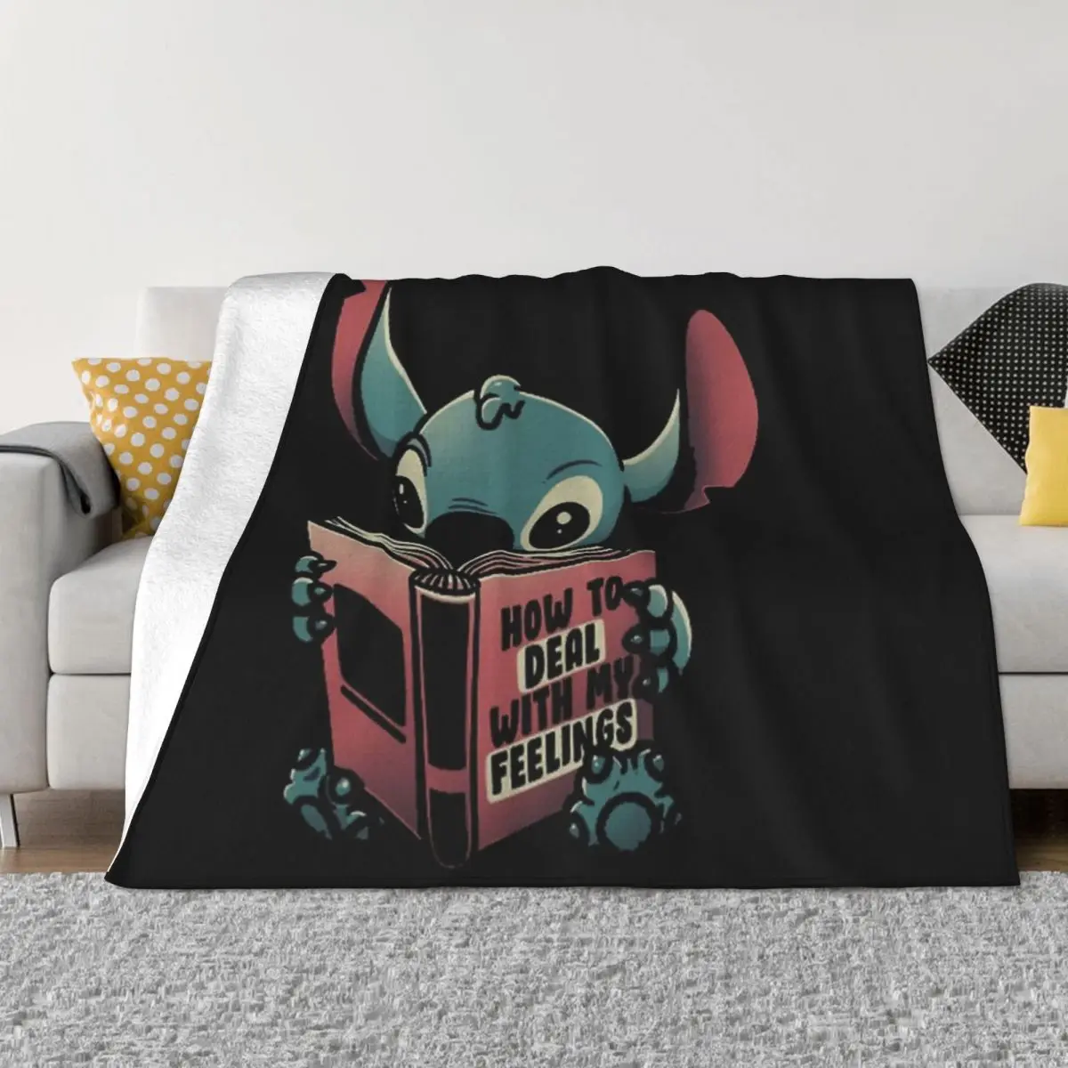 

How to Deal With My Feelings Cute 3D Cartoon Throw Blanket for Living Room Bedroom House Decor Sofa Cover Bedspreads